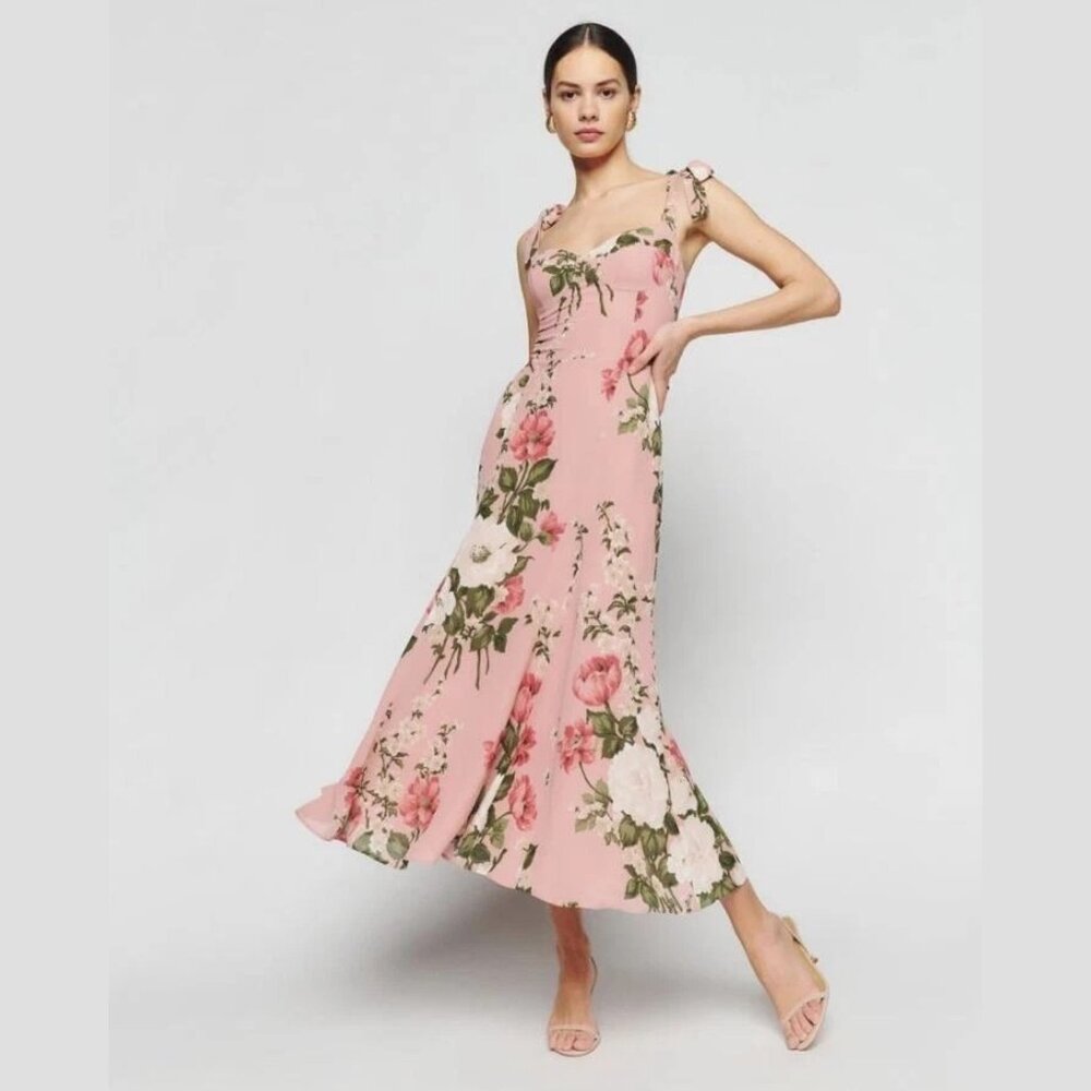 Reformation Nadira Dress Pink Sz 12